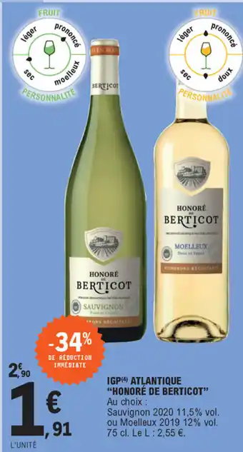 E.Leclerc IGP Atlantique Honoré De Berticot offre