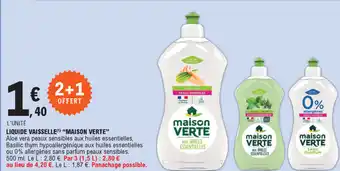 E.Leclerc Liquide Vaisselle Maison Verte offre