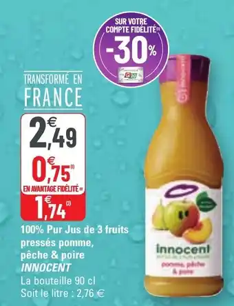 G20 100% Pur Jus De 3 Fruits Pressés Pomme, Pêche & Poire offre