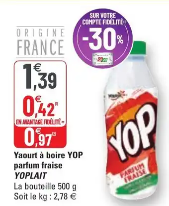 G20 Yaourt À Boire Yop Parfum Fraise offre