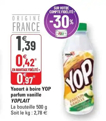 G20 Yaourt À Boire Yop Parfum Vanille offre