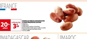 Auchan POMMES DE TERRE DE CONSOMMATION À CHAIR FERME ROUGES AUCHAN offre