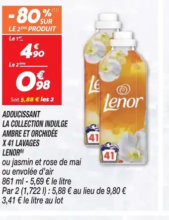 Netto ADOUCISSANT LA COLLECTION INDULGE AMBRE ET ORCHIDÉE X 41 LAVAGES LENOR offre