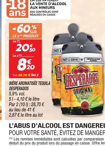 Netto BIÈRE AROMATISÉE TEQUILA DESPERADOS offre
