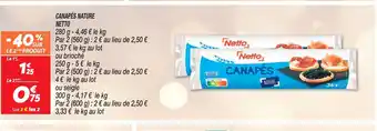 Netto CANAPÉS NATURE offre