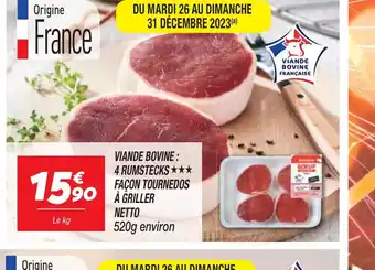 Netto VIANDE BOVINE: 4 RUMSTECKS FAÇON TOURNEDOS offre
