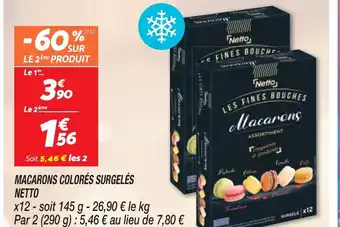 Netto MACARONS COLORÉS SURGELÉS NETTO offre