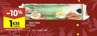 A TOAST ROND AU SEIGLE