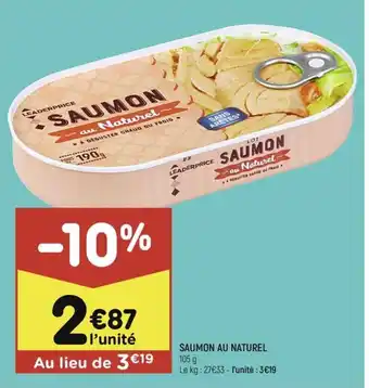 Leader Price SAUMON AU NATUREL 105 g offre