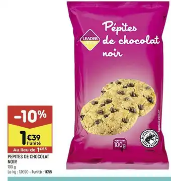 Leader Price PEPITES DE CHOCOLAT offre