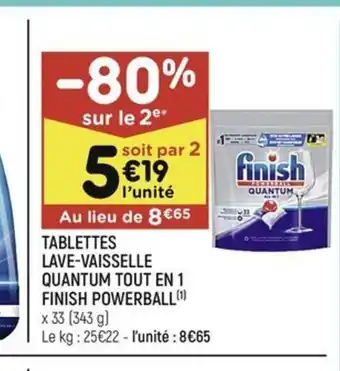 Leader Price TABLETTES LAVE-VAISSELLE QUANTUM TOUT EN 1 offre