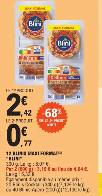E.Leclerc Express 12 BLINIS MAXI FORMAT BLINI offre