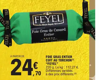 E.Leclerc Express FOIE GRAS ENTIER CUIT AU TORCHON FEYEL offre