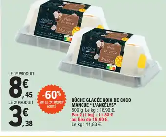 BÛCHE GLACÉE NOIX DE COCO MANGUE L'ANGÉLYS