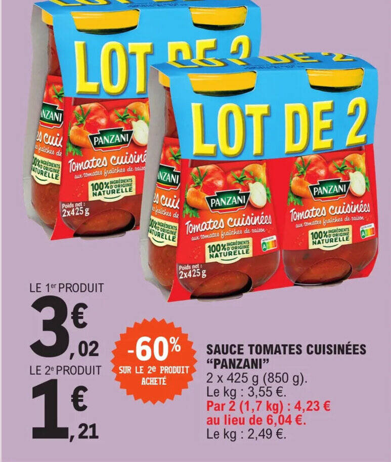 Promo SAUCE TOMATES CUISINÉES chez E.Leclerc Express