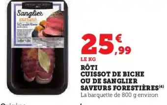 Hyper U RÔTI CUISSOT DE BICHE OU DE SANGLIER SAVEURS FORESTIÈRES offre