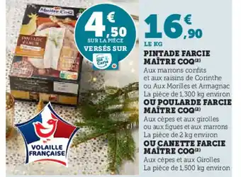 Hyper U PINTADE FARCIE MAÎTRE COQ offre