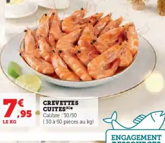 Hyper U CREVETTES CUITES offre