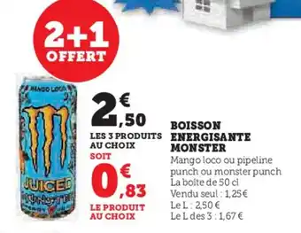 Hyper U BOISSON ENERGISANTE MONSTER offre