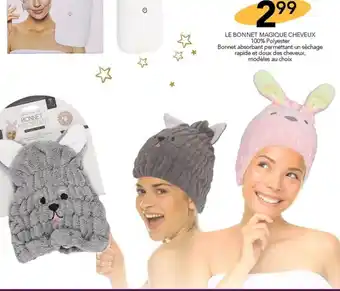 Stokomani LE BONNET MAGIQUE CHEVEUX 100% Polyester Bonnet absorbant permettant un sèchage offre