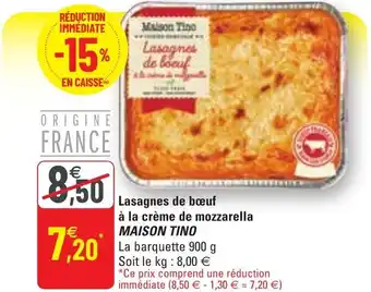 G20 Lasagnes De Bœuf À La Crème De Mozzarella offre