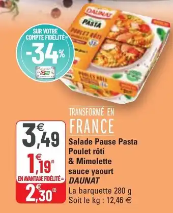 G20 Salade Pause Pasta Poulet Rôti & Mimolette offre
