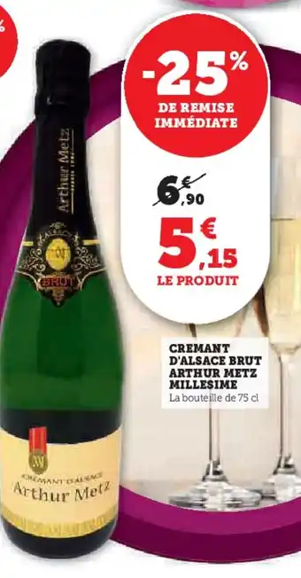 CREMANT D'ALSACE BRUT ARTHUR METZ MILLESIME