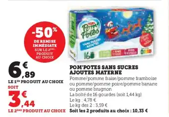 U Express POM'POTES SANS SUCRES AJOUTES MATERNE offre