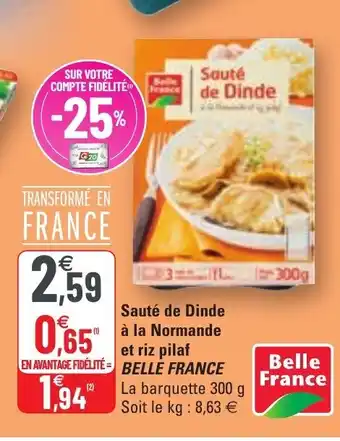 G20 Sauté De Dinde À La Normande Et Riz Pilaf offre