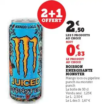 U Express BOISSON ENERGISANTE MONSTER offre