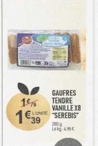 GAUFRES TENDRE VANILLE X8 "SEREBIS