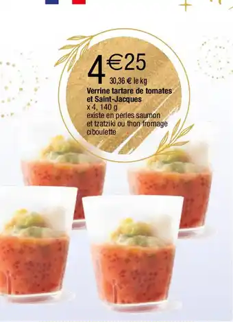 Migros Verrine tartare de tomates et Saint-Jacques offre