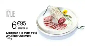 Migros Saucisson à la truffe d'été 2% (Tuber Aestivum) offre