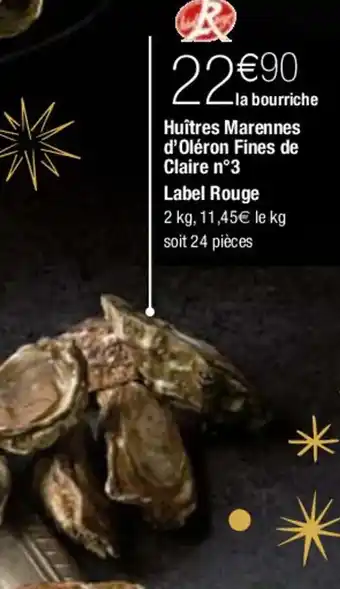 Migros Huîtres Marennes d'Oléron Fines de Claire n°3 offre