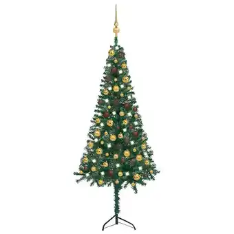 Bricorama Vidaxl arbre de noël artificiel d'angle led et boules vert 120 cm pvc offre