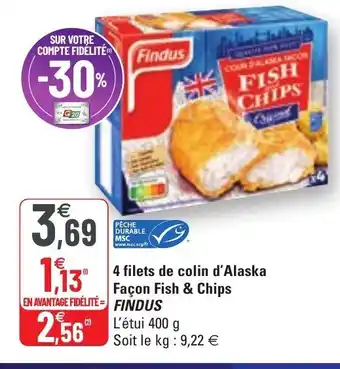 G20 4 Filets De Coliin d'Alaska Façon Fish & Chips offre