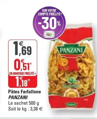 G20 Pâtes Farfallone Panzani offre