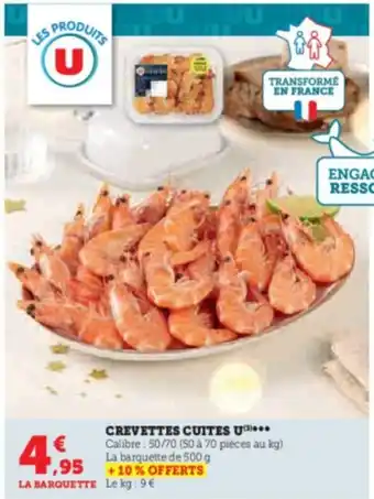 Super U CREVETTES CUITES U offre