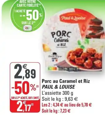 G20 Porc Au Caramel Et Riz offre