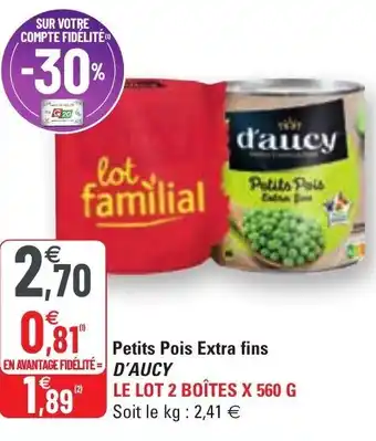 G20 Petits Pois Extra Fins D'Aucy offre