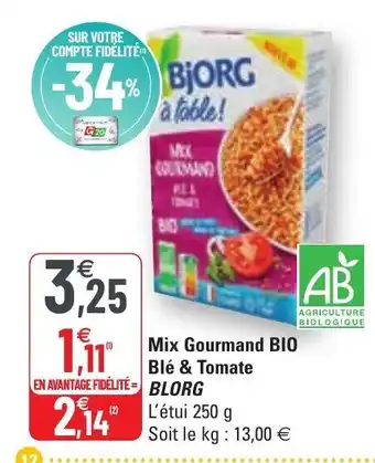 G20 Mix Gourmand Bio Blé & Tomate offre