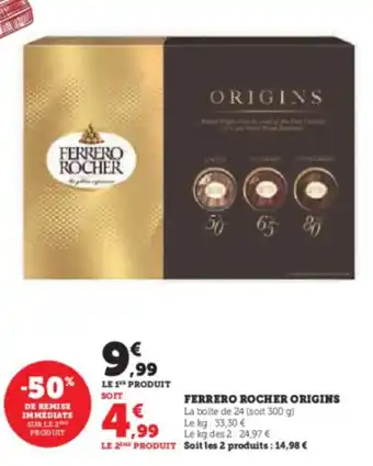 Super U FERRERO ROCHER ORIGINS offre