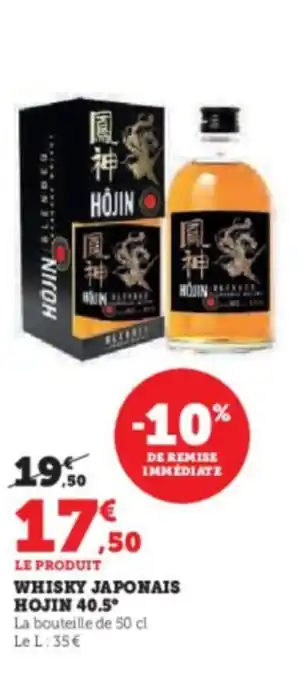Super U WHISKY JAPONAIS HOJIN 40.5° offre