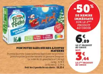 Super U POM POTES SANS SUCRES AJOUTES MATERNE offre