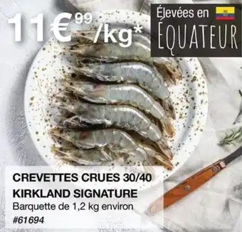 Costco CREVETTES CRUES 30/40 KIRKLAND SIGNATURE offre