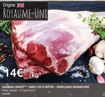 AGNEAU GIGOT*** AVEC OS À RÔTIR - KIRKLAND SIGNATURE