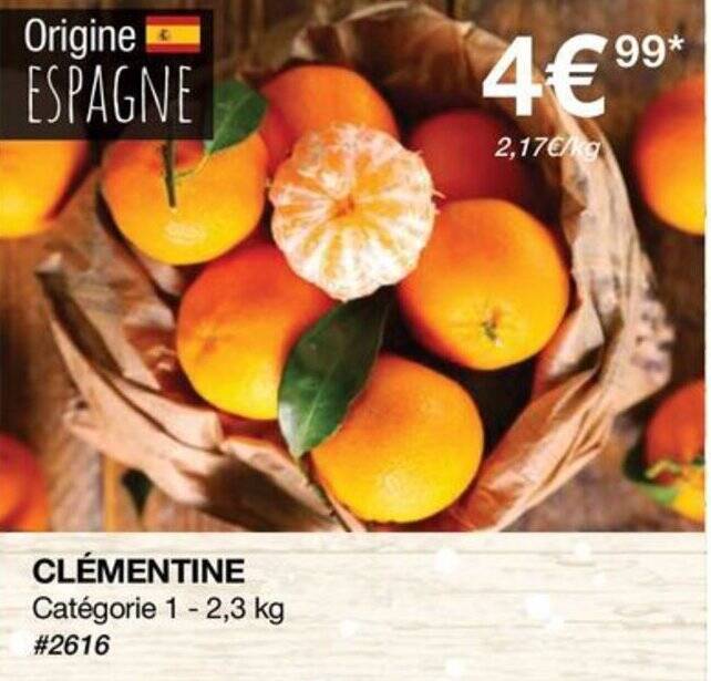 Promo CLÉMENTINE chez Costco