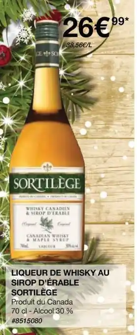 Costco LIQUEUR DE WHISKY AU SIROP D'ÉRABLE SORTILÈGE offre