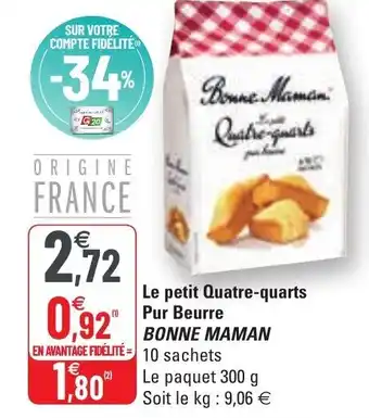 G20 Le Petit Quatre-Quarts Pur Beurre offre