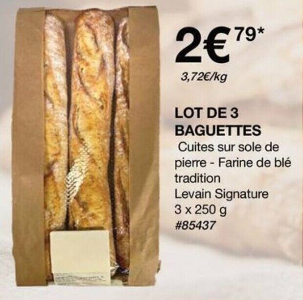 Promo LOT DE 3 BAGUETTES chez Costco